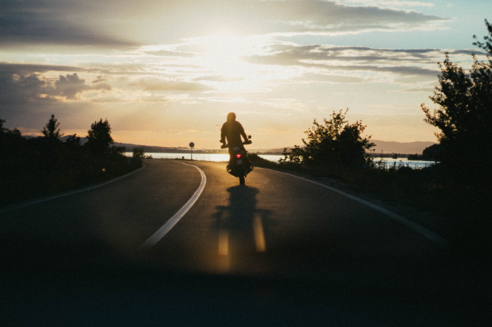 a person riding a motorcycle